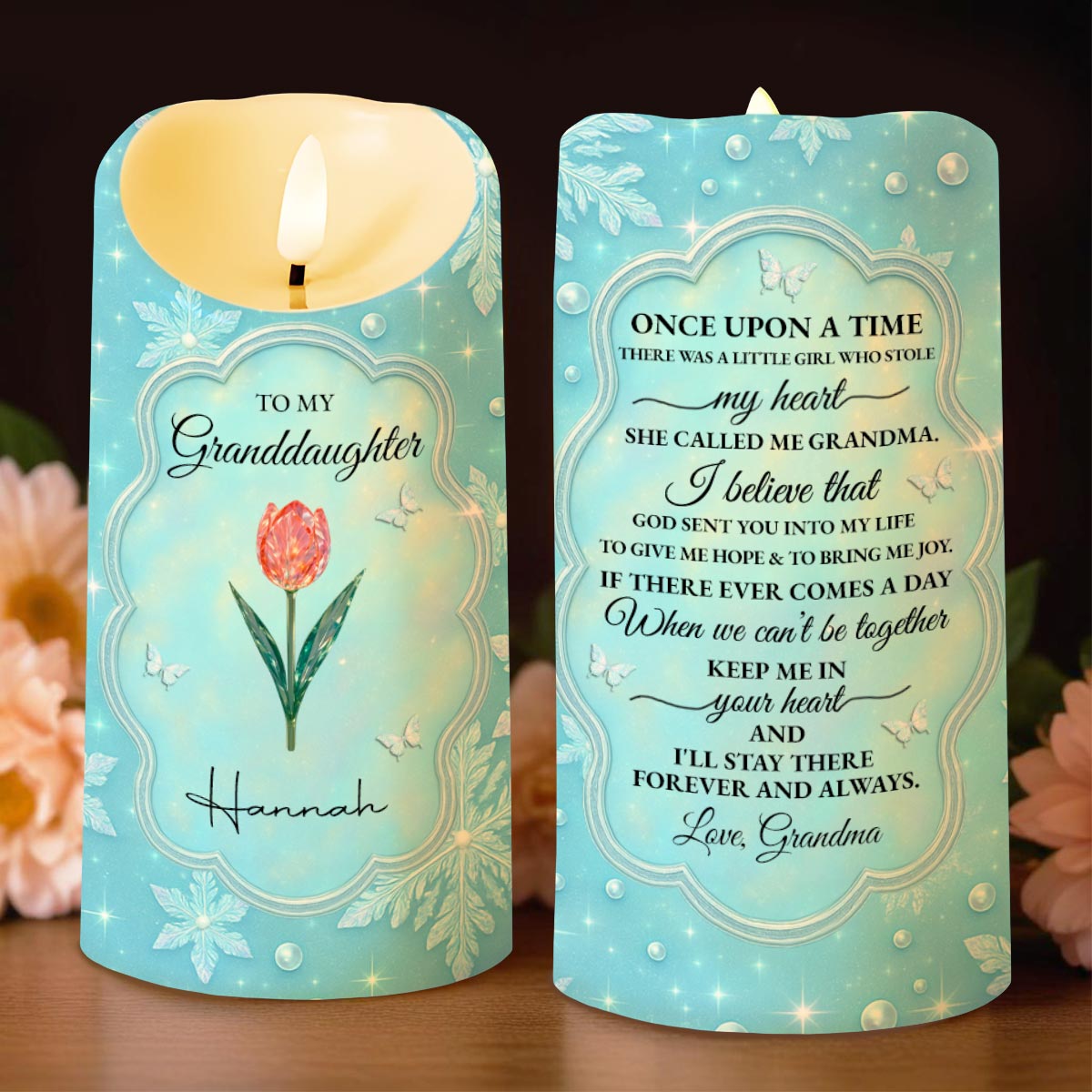 To My Granddaughter, Flowers And Butterflies