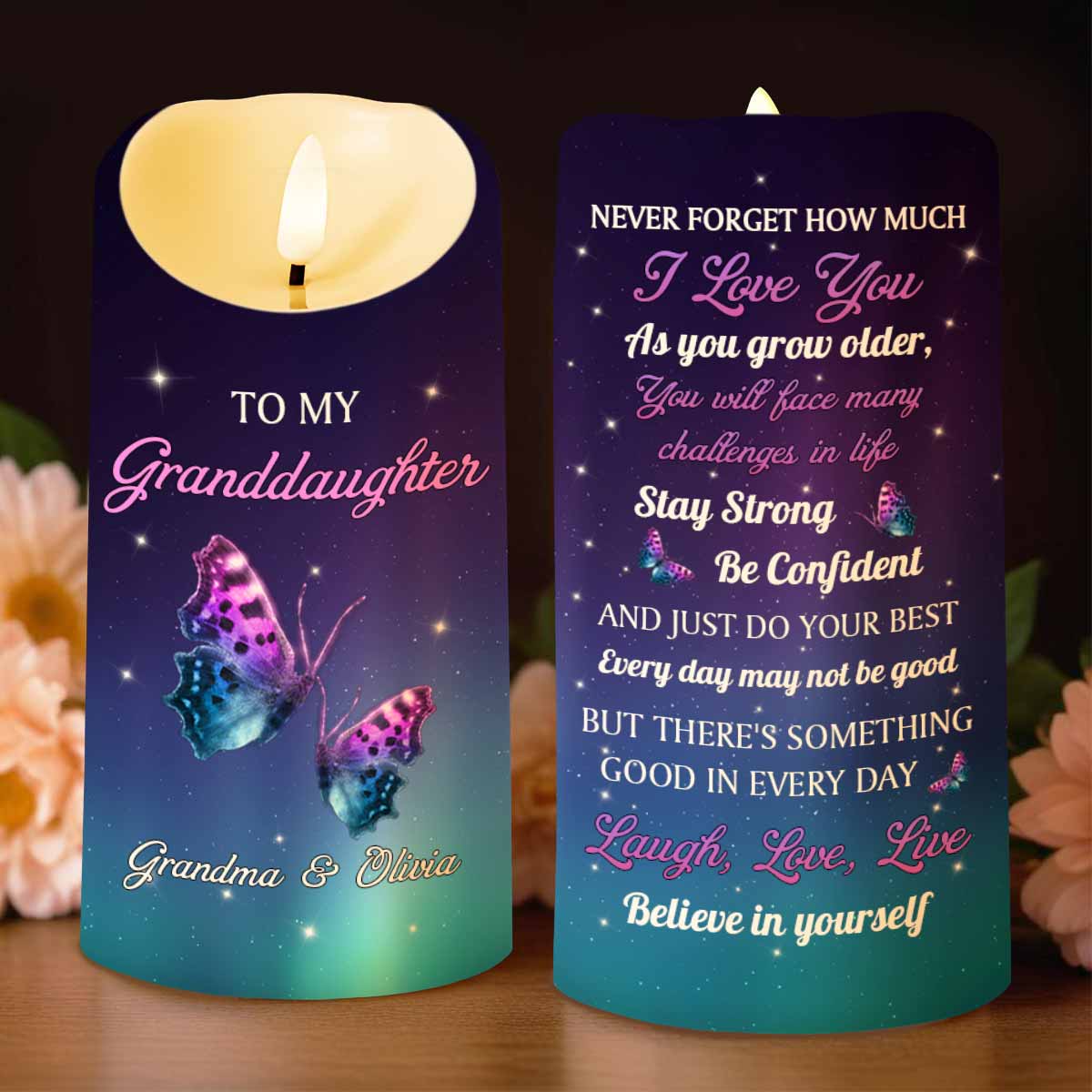 To My Granddaughter, Believe In Yourself, Butterflies And Stars