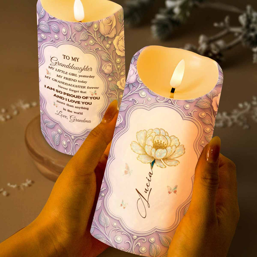 To My Granddaughter, Flowers And Butterflies Design