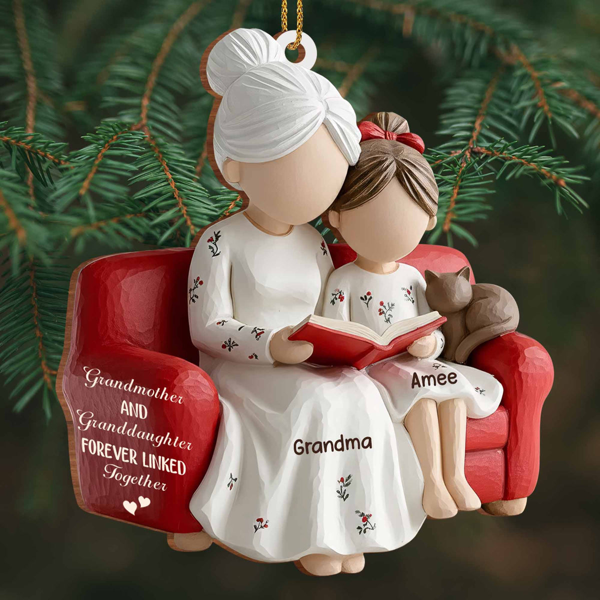 Grandmother And Granddaughter Forever Linked Together, Armchair And Book