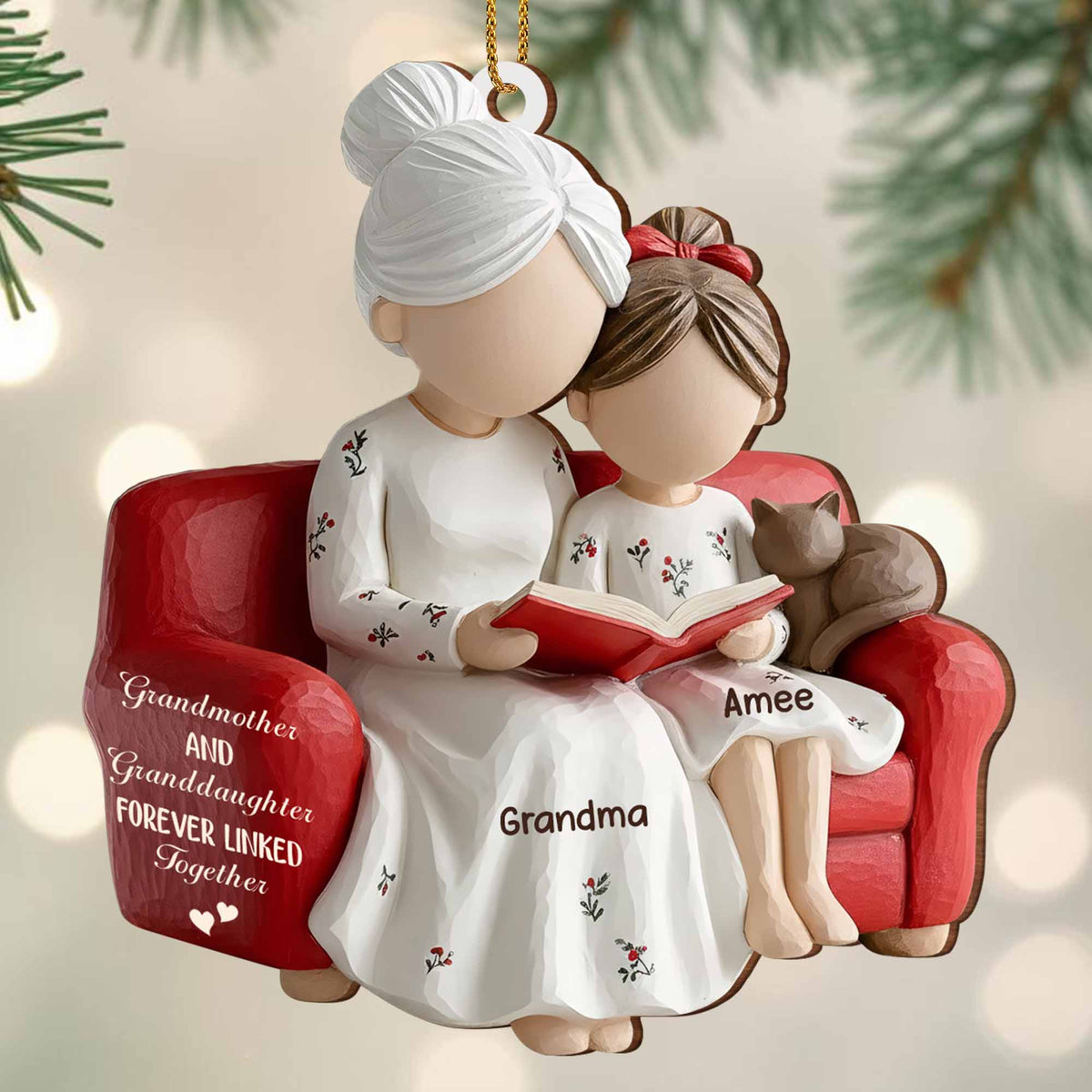 Grandmother And Granddaughter Forever Linked Together, Armchair And Book