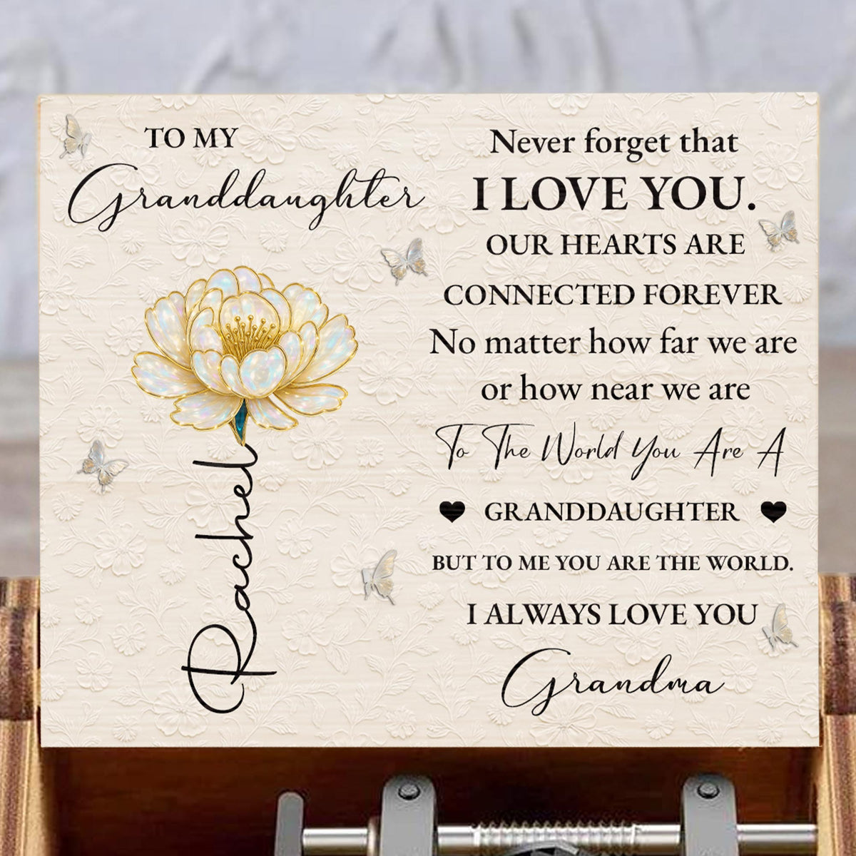 To My Granddaughter, Flower And Butterfly Design