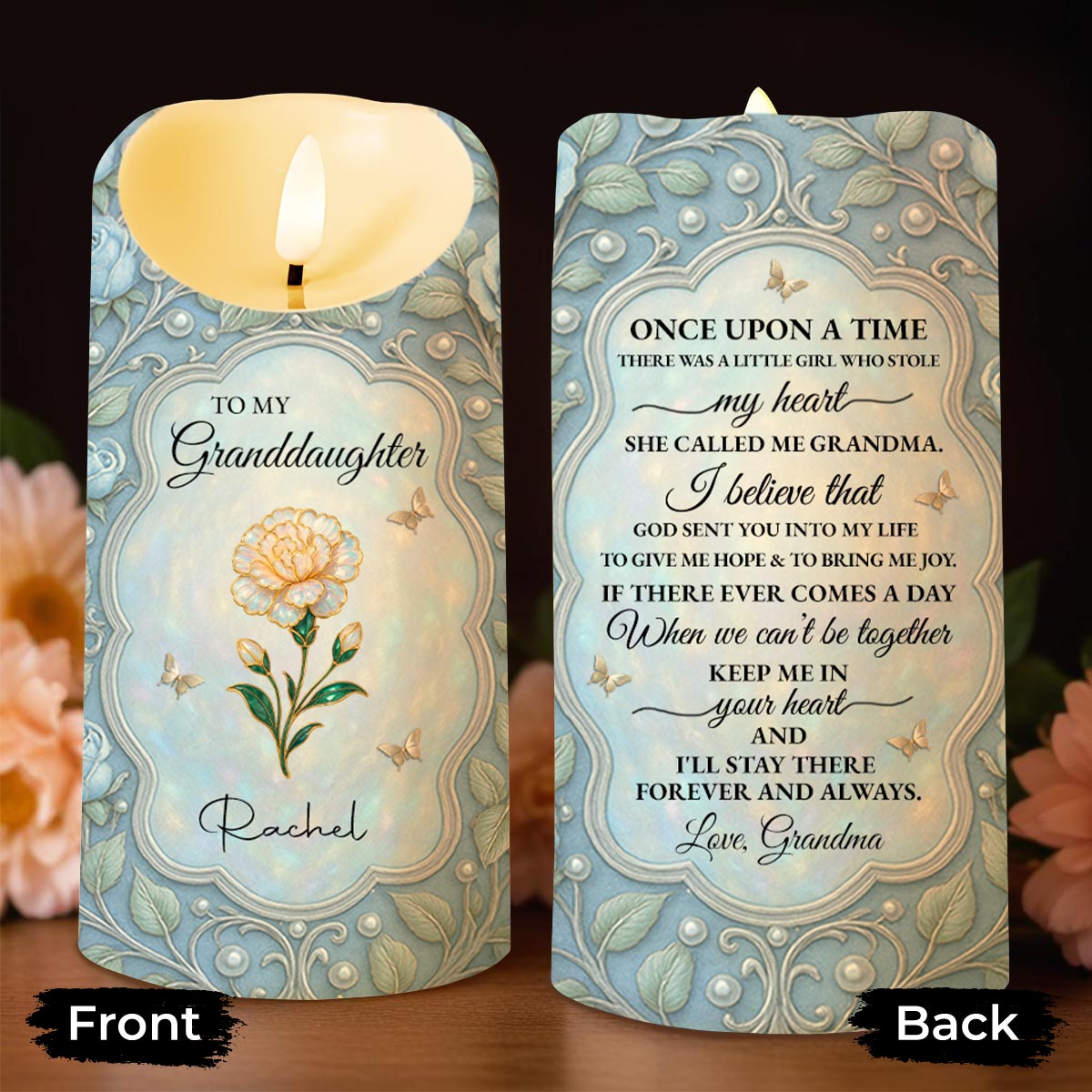 To My Granddaughter, Once Upon A Time, Flowers and Butterflies