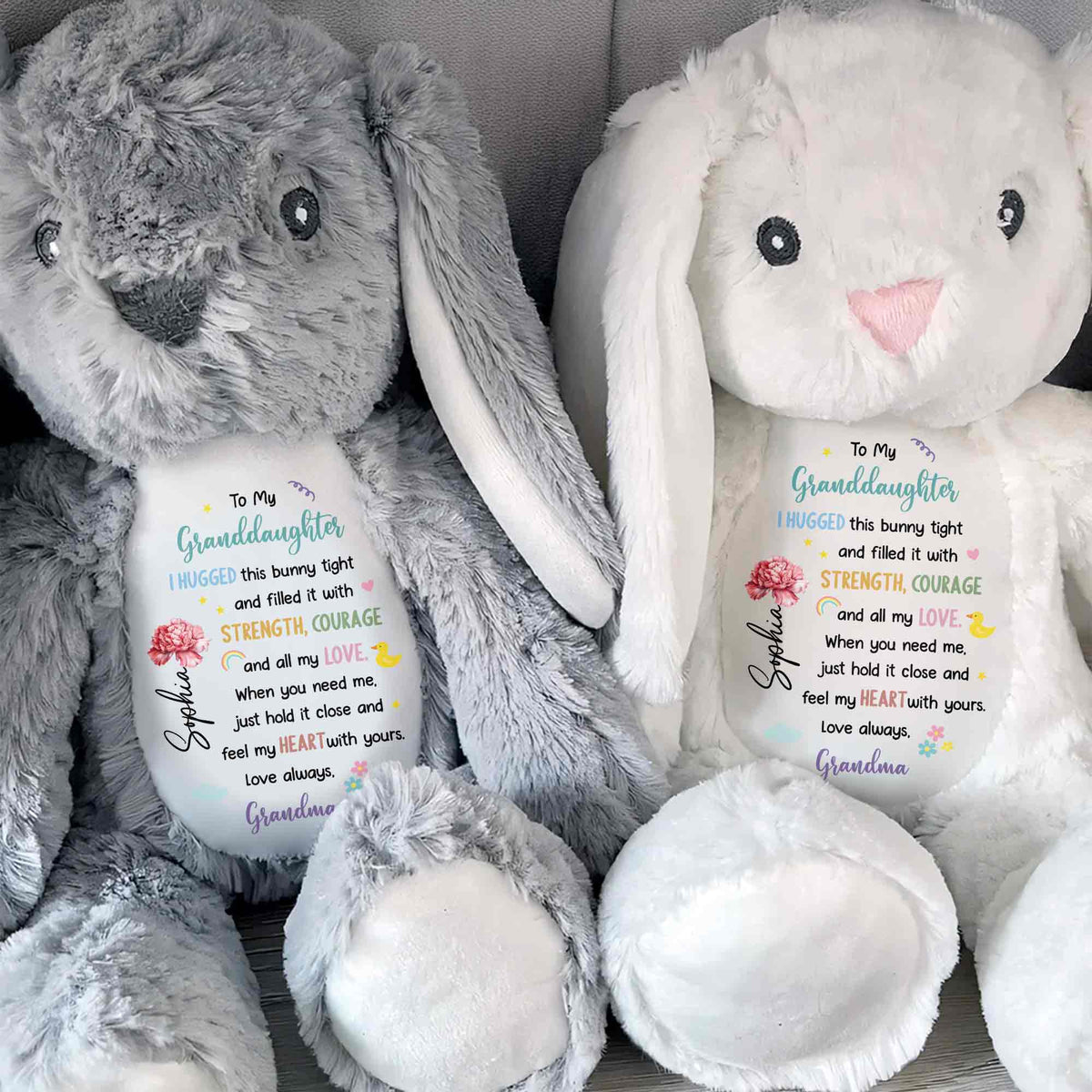 To My Granddaughter, Hugged Bunny With Love