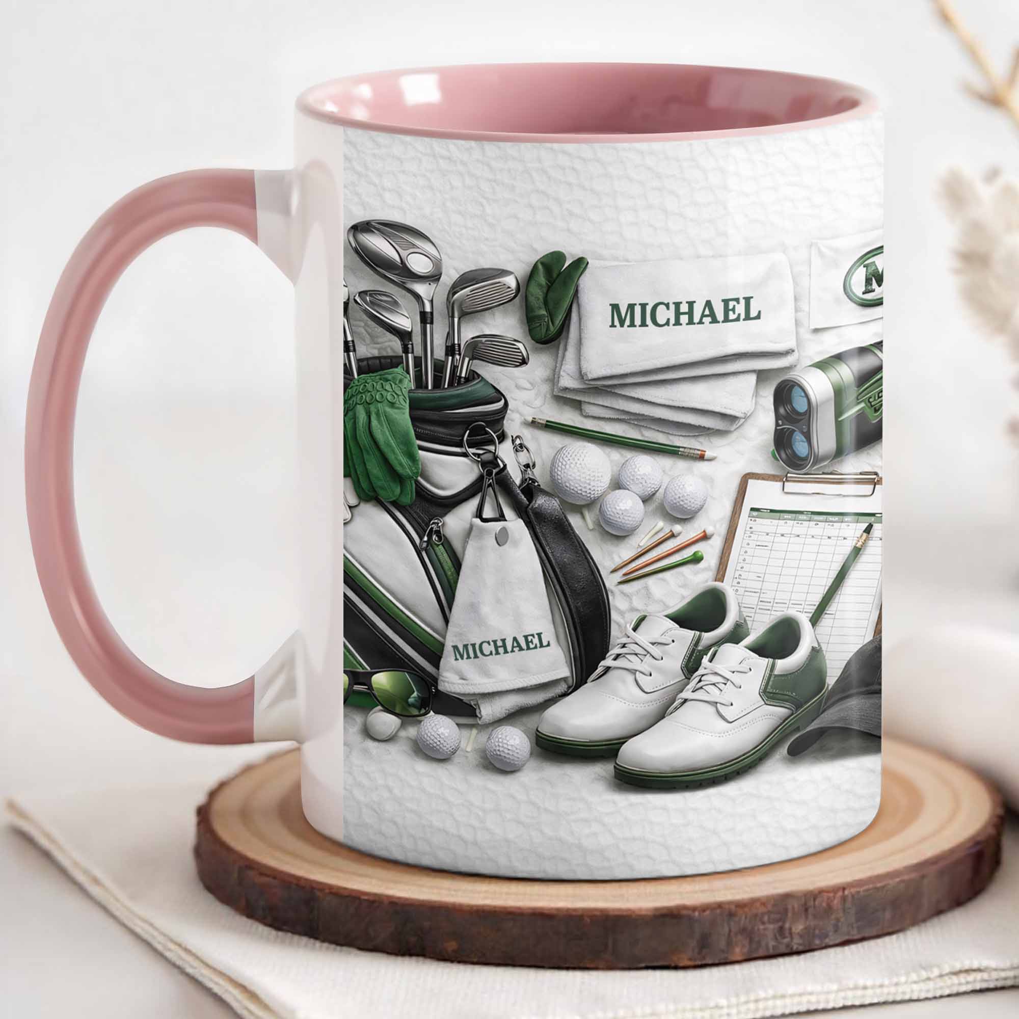 Customizable Golf Enthusiast Design With Clubs And Balls