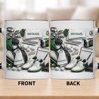 Customizable Golf Enthusiast Design With Clubs And Balls