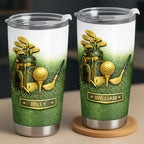 Customizable Golf-Themed Tumbler With Clubs And Ball