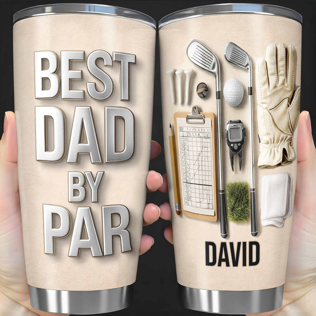Best Dad By Par With Golf Equipment and Glove