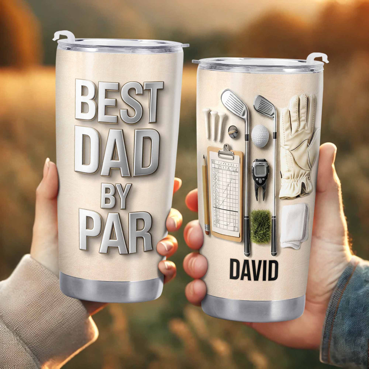 Best Dad By Par With Golf Equipment and Glove