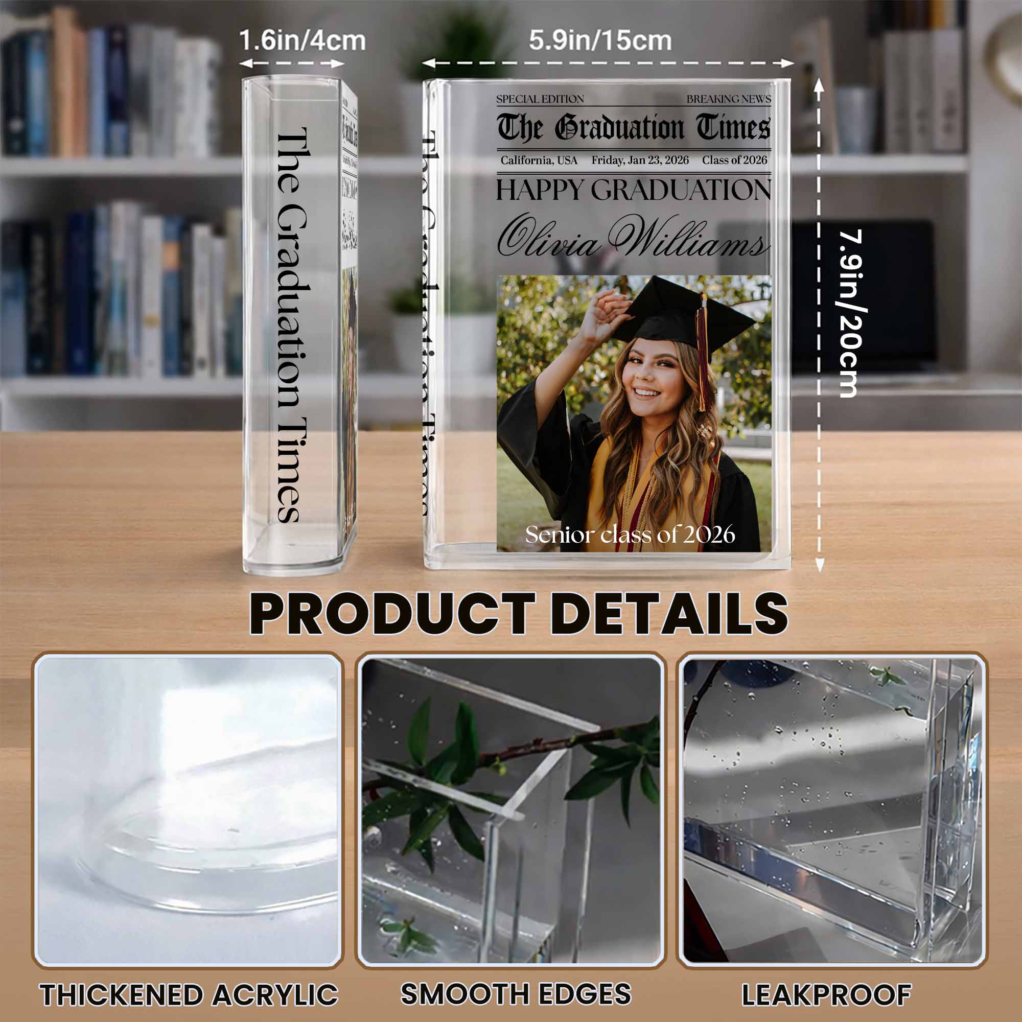 Happy Graduation Senior Class Special Edition Newspaper Vase