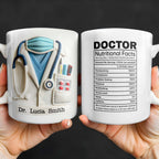 DOCTOR Nutritional Facts, Dedicated Healthcare Hero, Nutritional Label - Personalized Custom Coffee Mug - GRAD279_MG