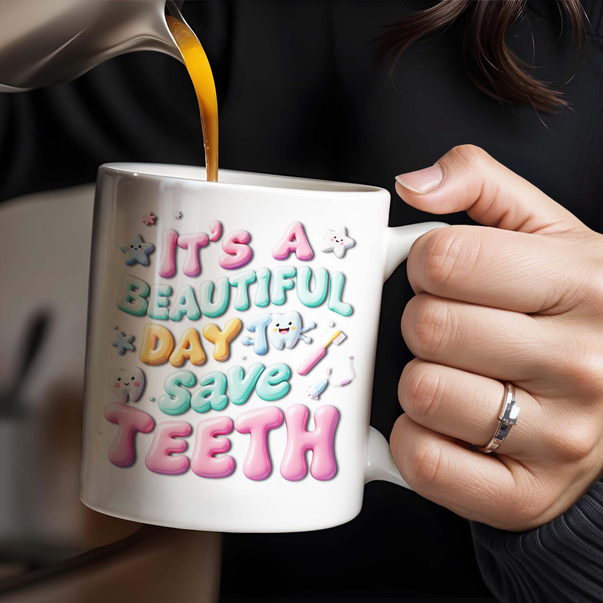 It's A Beautiful Day To Save Teeth, Dental Tools and Tooth Characters