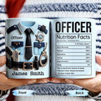 OFFICER Nutrition Facts, Hard Working, Passion, Motivation - Personalized Custom Coffee Mug - GRAD292_MG