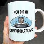 You Did It! Congratulations, Police Badge And Cap