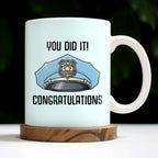 You Did It! Congratulations, Police Badge And Cap