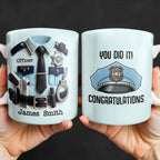 You Did It! Congratulations, Police Badge And Cap