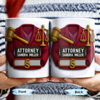 Attorney Sandra Miller, Gavel, Scales Of Justice And Law Books