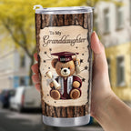 To My Granddaughter, Teddy Bear, Graduation Cap, Diploma