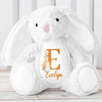 Cute Bunny With Monogrammed Letter And Custom Name