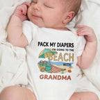 Pack My Diapers Going to the Beach With Umbrella and Shell