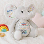 To My Grandson, Feel My Love Elephant With Hearts And Stars