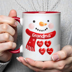 To My Beloved Grandma Snowman Hearts