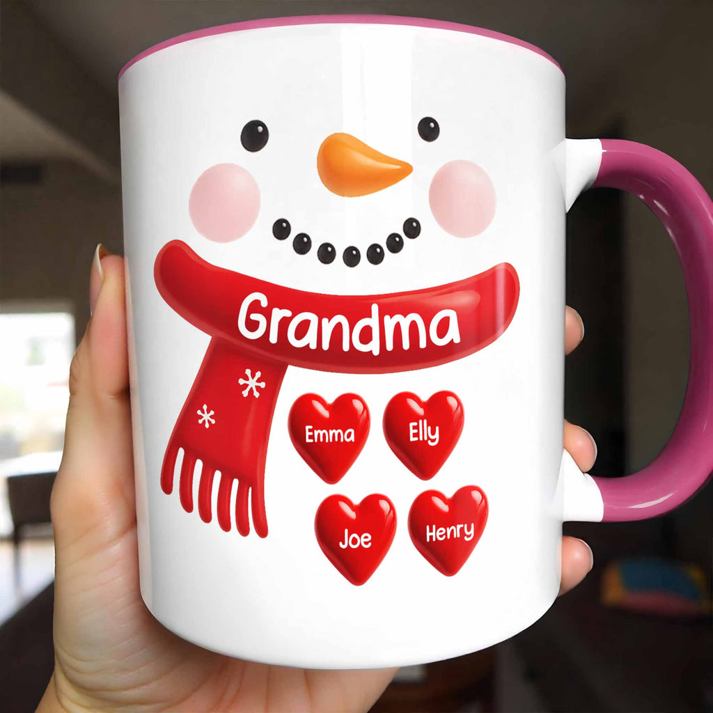 To My Beloved Grandma Snowman Hearts