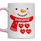 To My Beloved Grandma Snowman Hearts