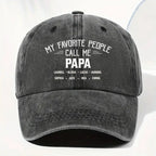My Favorite People Call Me Papa Cap - Personalized Custom Washed Denim Cap - GRP044_WDCAP