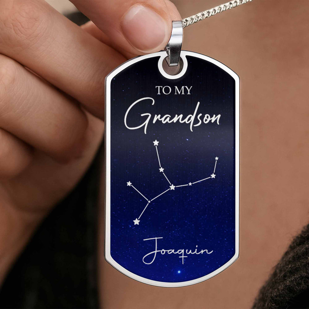 Capture A Beautiful Constellation For Stargazers - Personalized Custom Dog Tag Necklace - GSN002_DTNECK