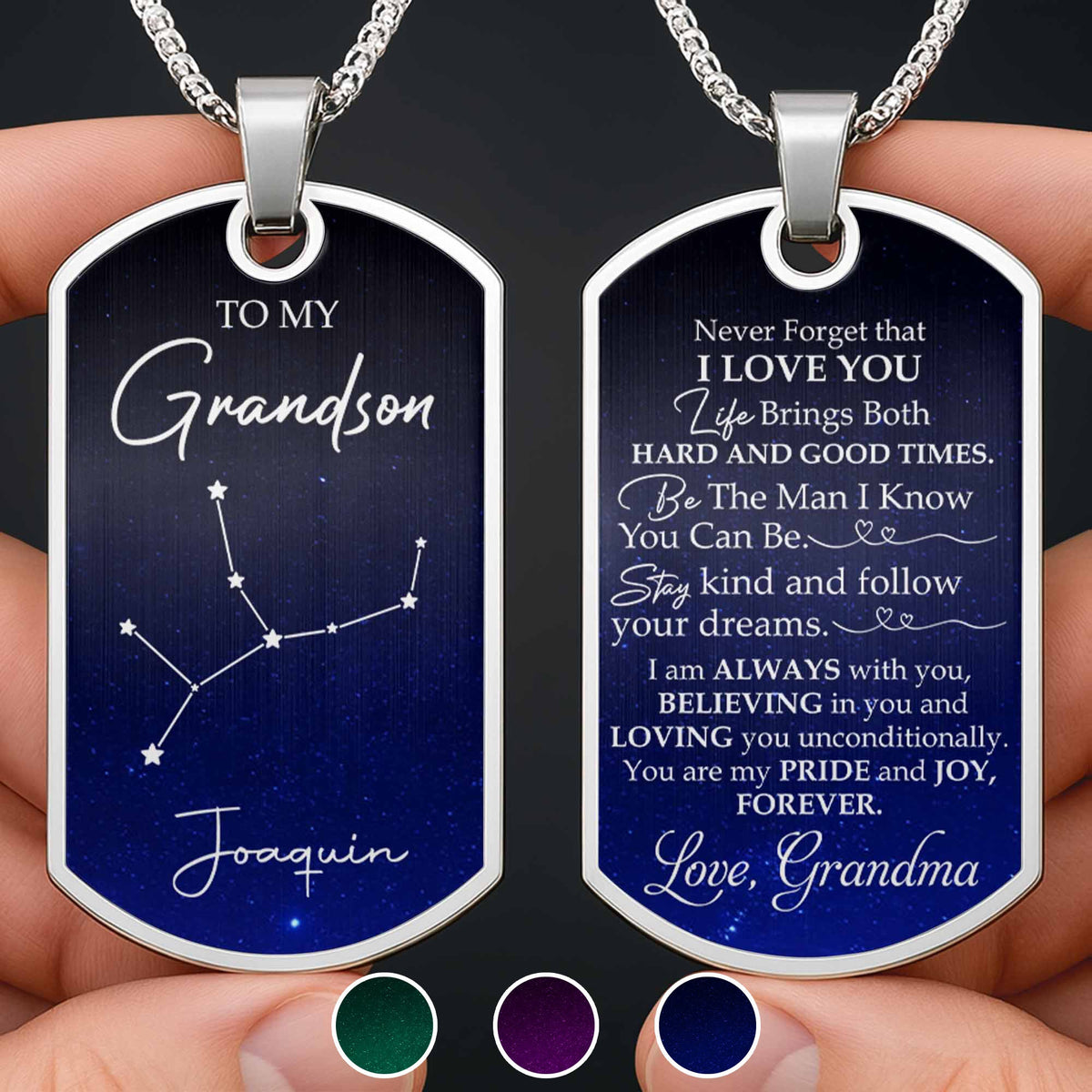 Capture A Beautiful Constellation For Stargazers - Personalized Custom Dog Tag Necklace - GSN002_DTNECK