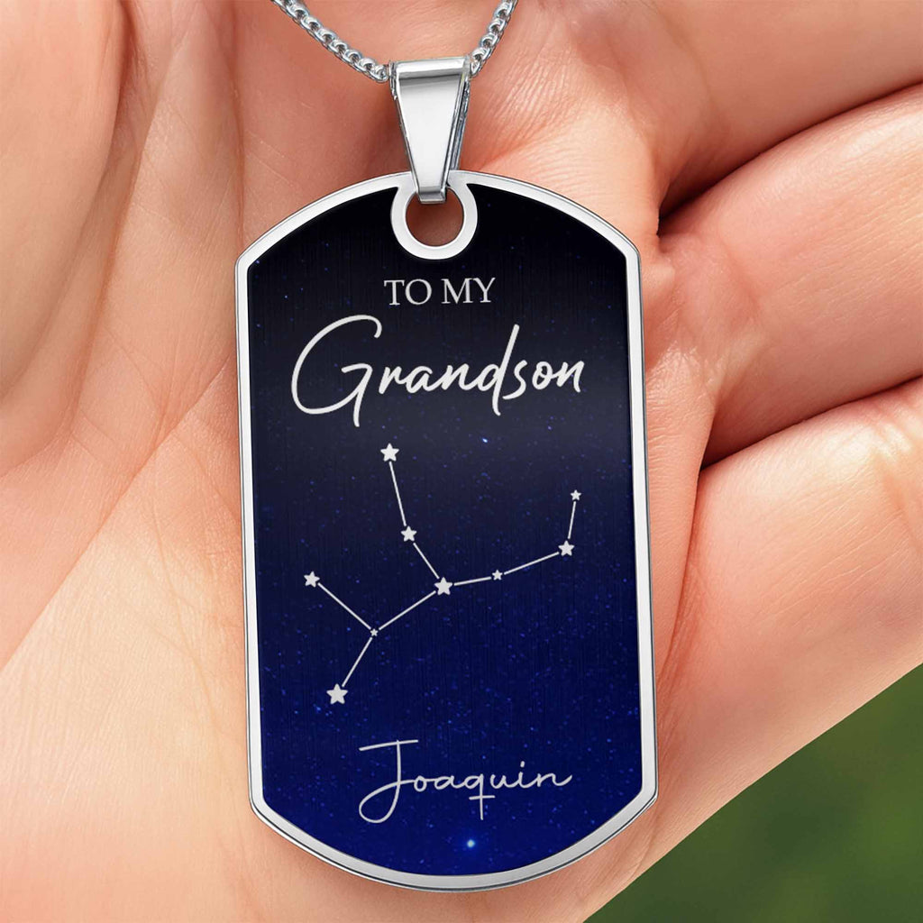 Capture A Beautiful Constellation For Stargazers - Personalized Custom Dog Tag Necklace - GSN002_DTNECK