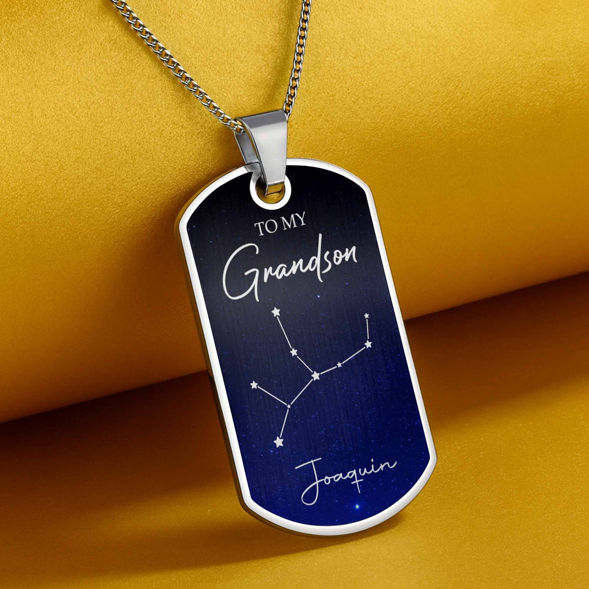Capture A Beautiful Constellation For Stargazers - Personalized Custom Dog Tag Necklace - GSN002_DTNECK