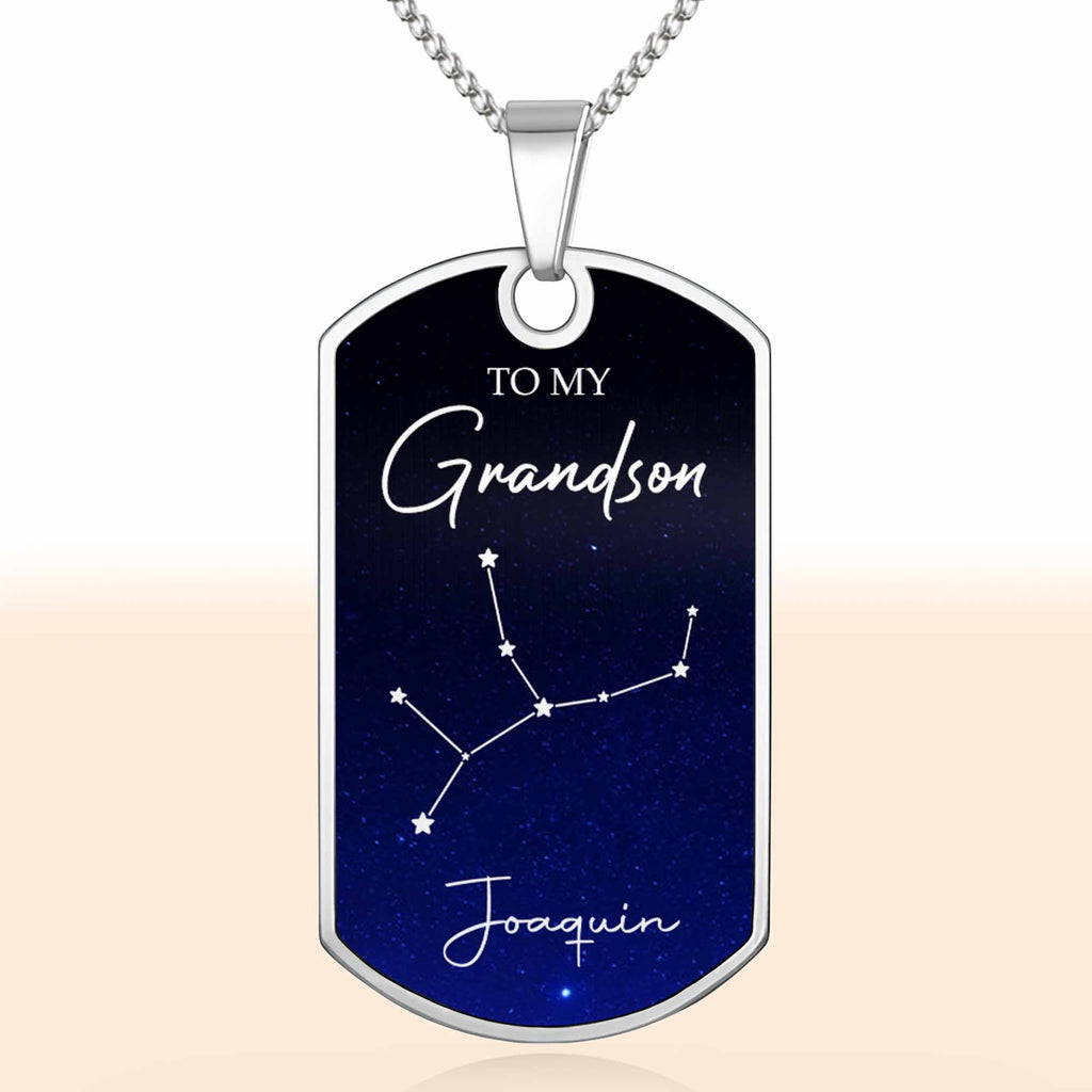 Capture A Beautiful Constellation For Stargazers - Personalized Custom Dog Tag Necklace - GSN002_DTNECK