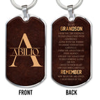 Inspirational Message Of Love And Strength Keychain For Grandson