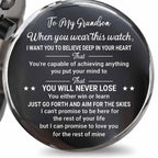 To My Grandson, Believe In Your Heart, Watch Design - Personalized Engraved Wooden Watches - GSN027_ENWA