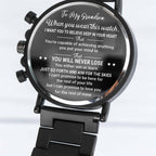 To My Grandson, Believe In Your Heart, Watch Design - Personalized Engraved Wooden Watches - GSN027_ENWA