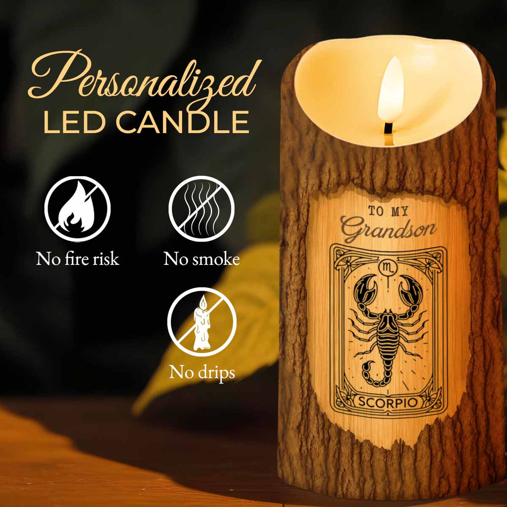Never Forget I Love You, Inspirational Quotes LED Candle For Grandson