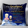 To My Grandson, No Matter Where We Are, Side By Side Or Miles Apart, Cartoon Characters - Personalized Custom Pillow, Insert Included - GSN036_PLW