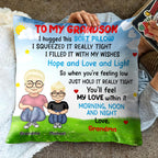 To My Grandson Love And Wishes Pillow With Hearts And Stars
