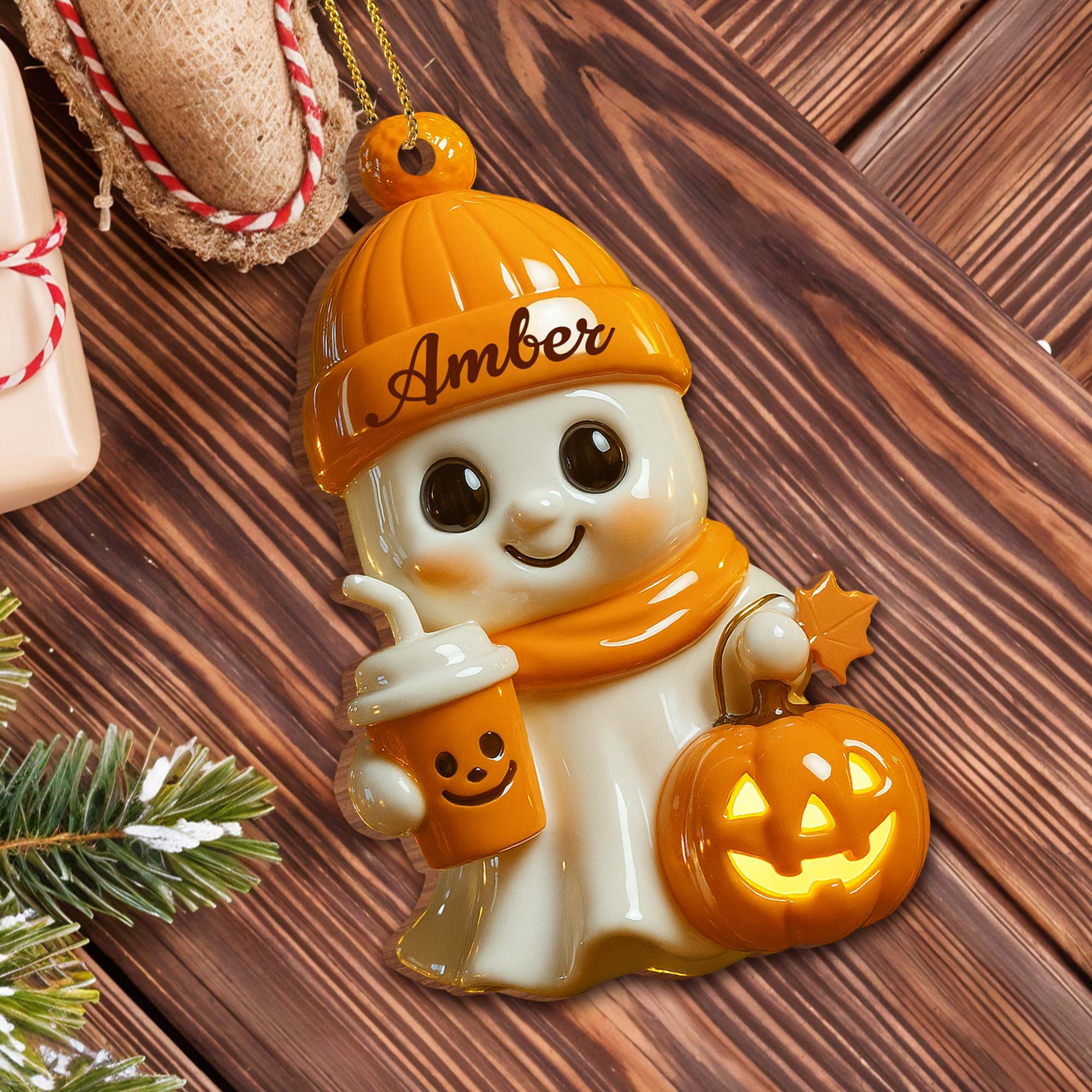Celebrate Cozy Autumn Vibes Ghost and Pumpkin