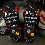 True Crime Watching Socks With Magnifying Glass And Knife