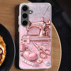 Artistic Sewing-Themed Phone Case Design