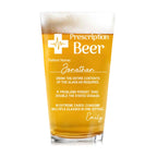 Prescription Beer Heartbeat Medical Cross Personalized Drinkware