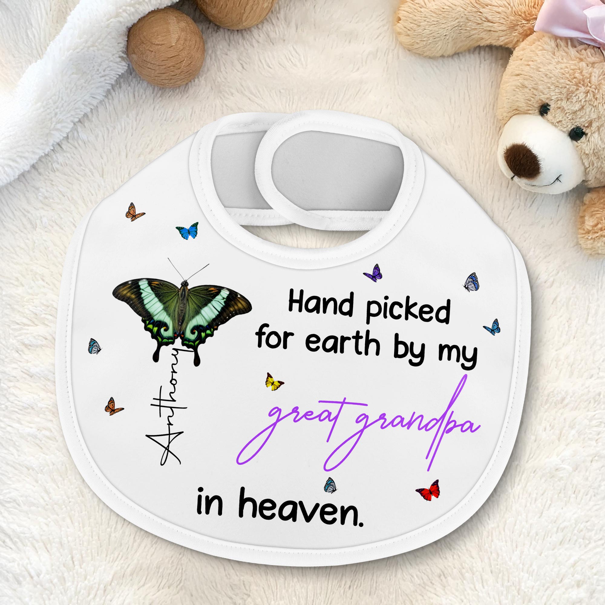 Hand Picked for Earth By My Great Grandpa in Heaven, Butterflies