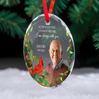 Always With You Memorial Circle Glass Ornament