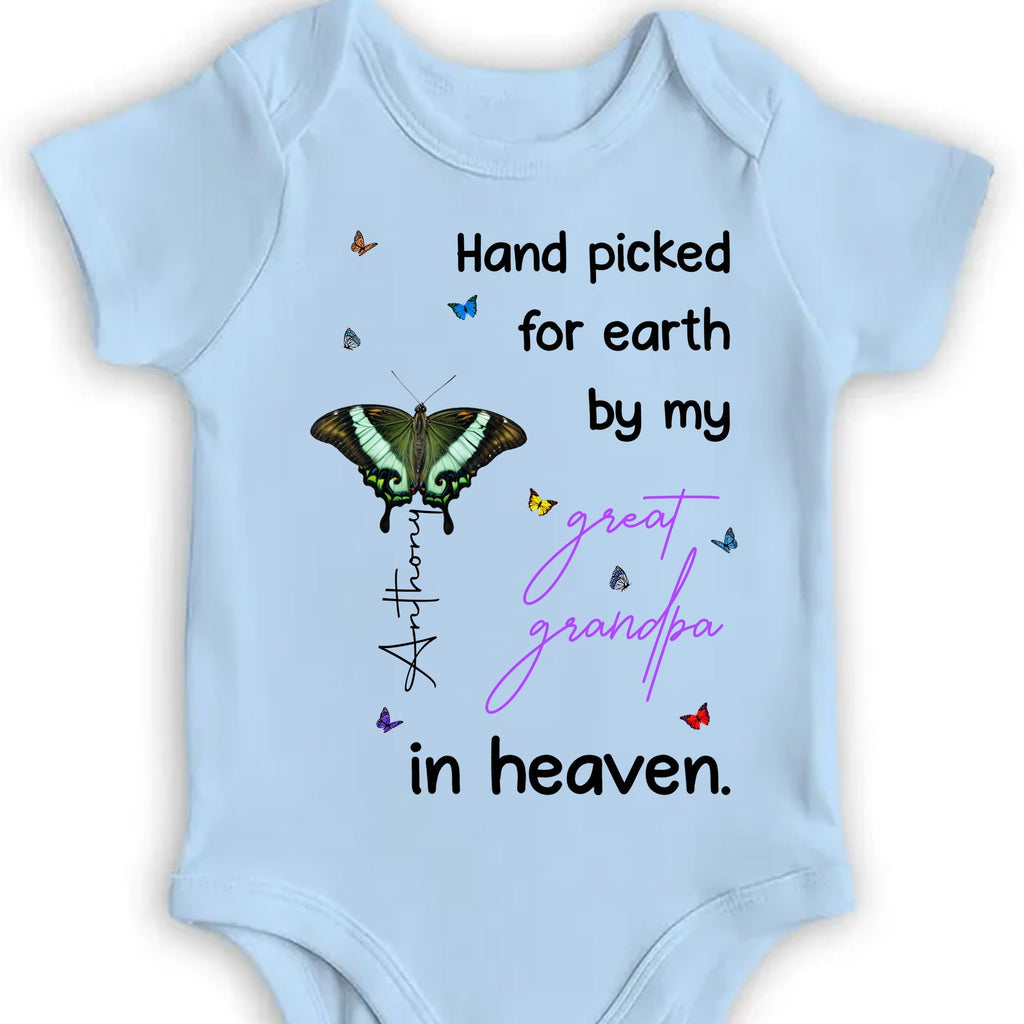 Hand Picked For Earth By My Great Grandpa In Heaven, Butterfly and Stars