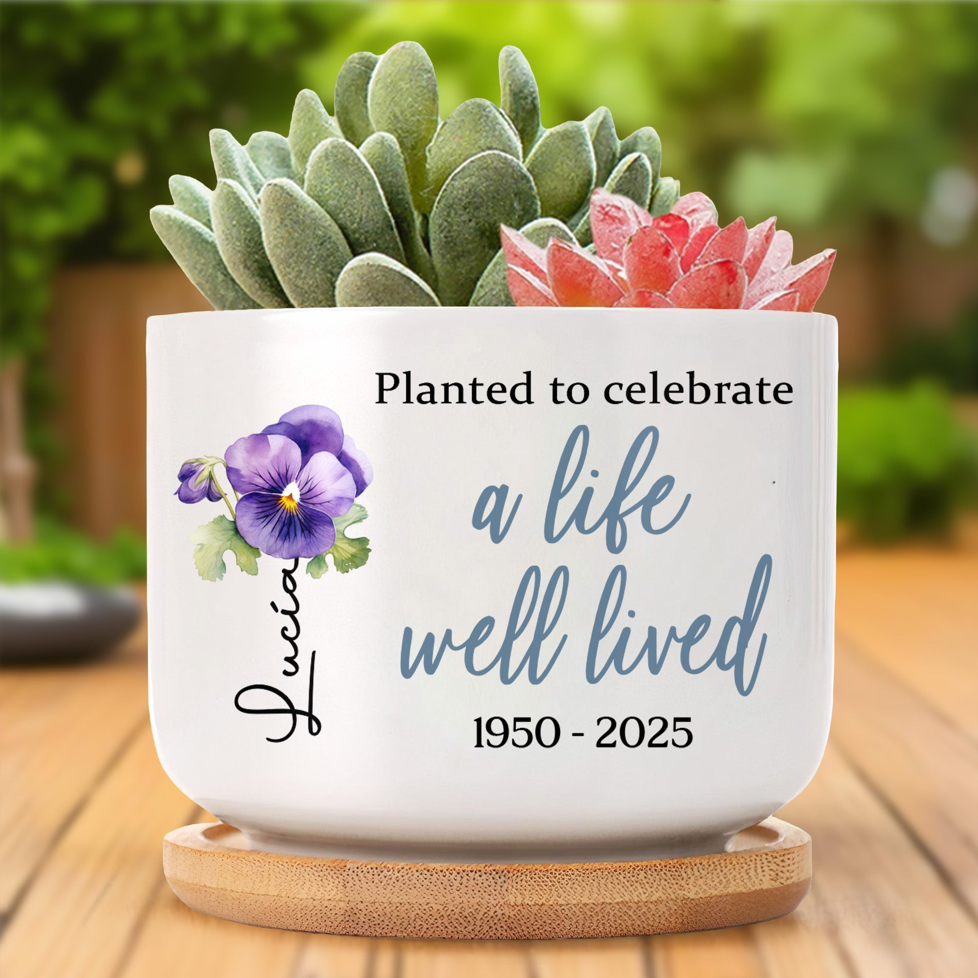 Planted To Celebrate A Life Well Lived, Pansy Flowers
