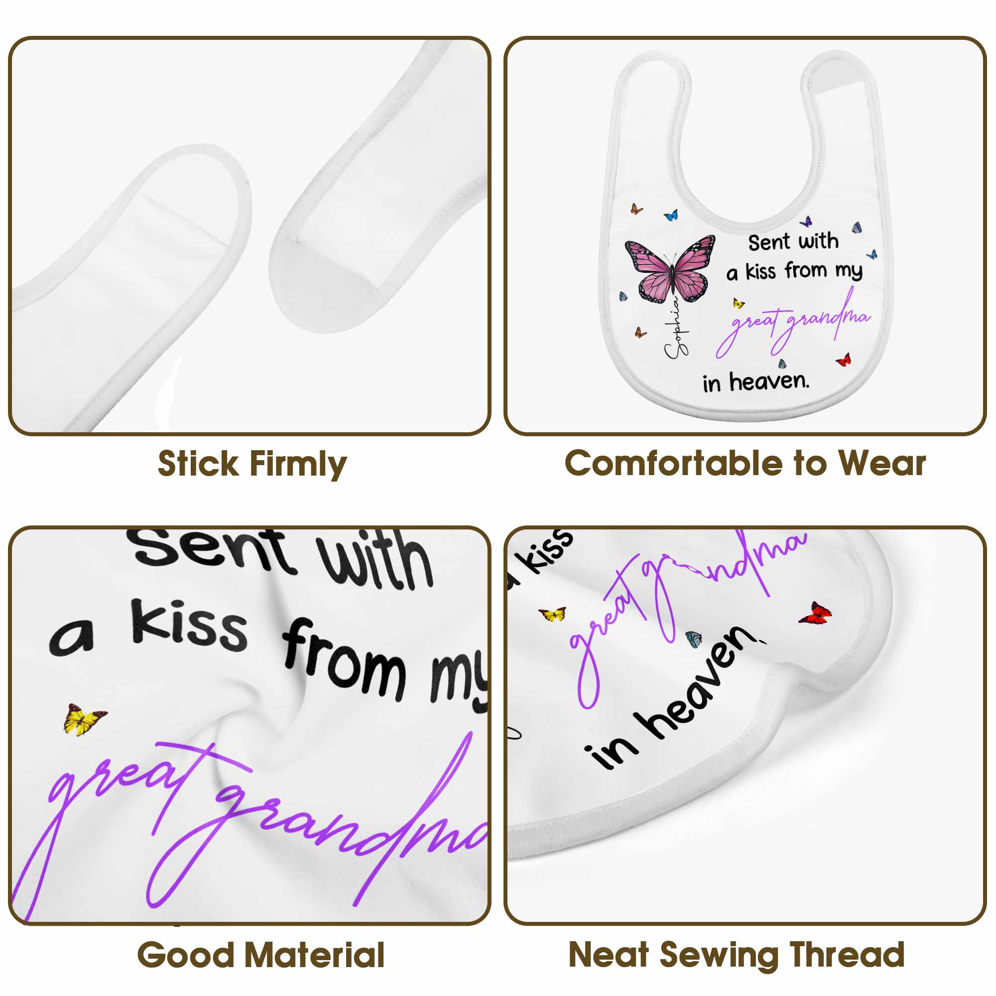 Sent With A Kiss From Great Grandma, Butterflies Design