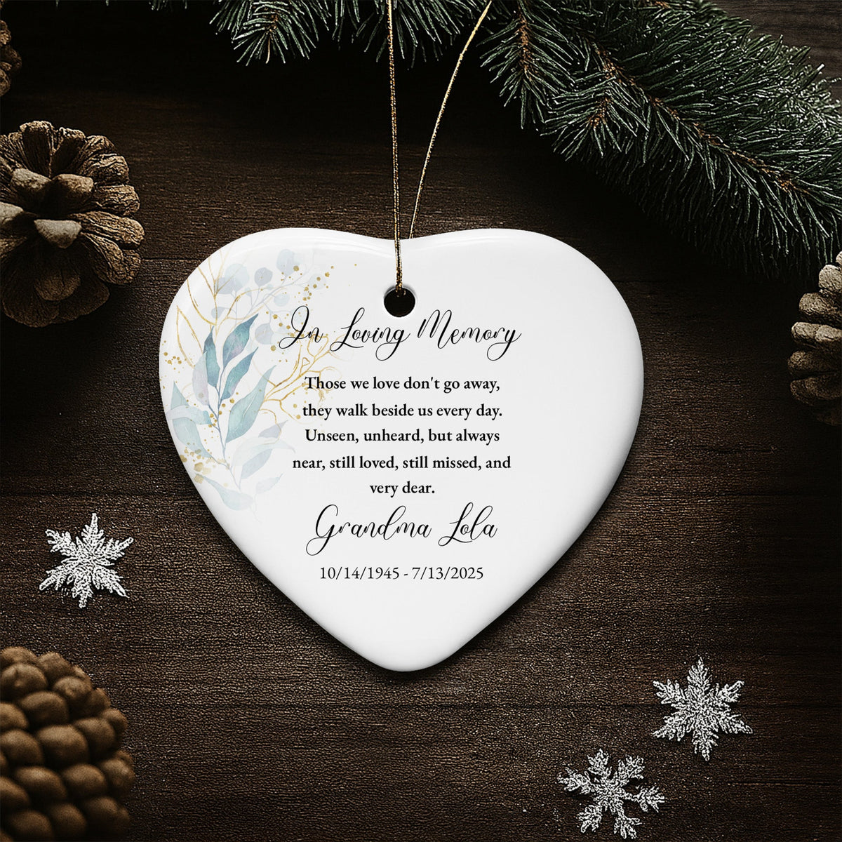 In Loving Memory, Those We Love Don't Go Away, Leaves, Floral Design